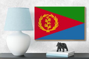 Panneau en bois drapeau de l'Érythrée 18x12 cm Décoration drapeau de l'Érythrée 3