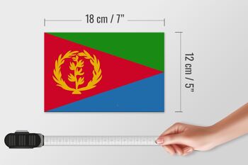 Panneau en bois drapeau de l'Érythrée 18x12 cm Décoration drapeau de l'Érythrée 4
