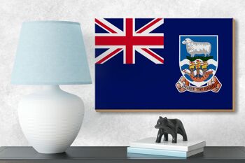 Panneau en bois drapeau des îles Falkland 18x12 cm décoration des îles Falkland 3