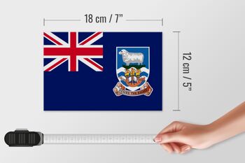 Panneau en bois drapeau des îles Falkland 18x12 cm décoration des îles Falkland 4