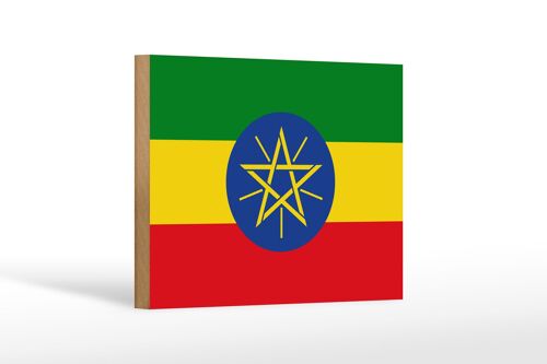 Holzschild Flagge Äthiopiens 18x12 cm Flag of Ethiopia Dekoration