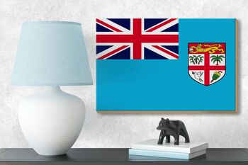 Panneau en bois drapeau des Fidji 18x12 cm Décoration drapeau des Fidji 3