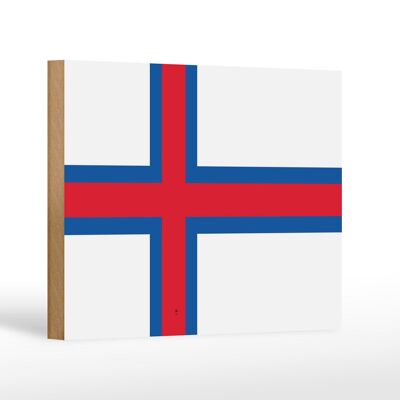 Holzschild Flagge Färöer 18x12cm Flag of the Faroe Islands Dekoration