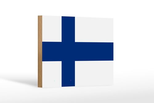 Holzschild Flagge Finnlands 18x12 cm flag of Finland Dekoration