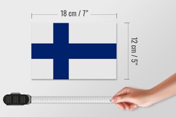 Panneau en bois drapeau de la Finlande 18x12 cm, décoration du drapeau de la Finlande 4