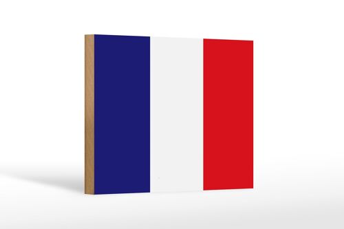 Holzschild Flagge Frankreichs 18x12 cm Flag of France Dekoration