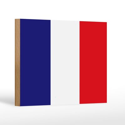 Letrero de madera Bandera de Francia 18x12 cm Decoración Bandera de Francia
