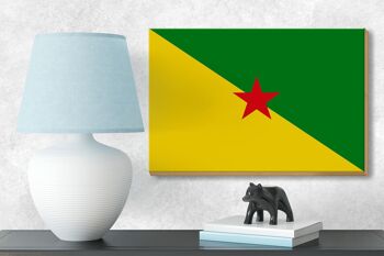 Panneau en bois drapeau Guyane française 18x12cm drapeau décoration française 3