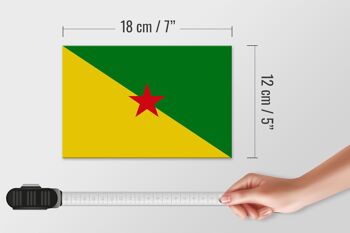 Panneau en bois drapeau Guyane française 18x12cm drapeau décoration française 4