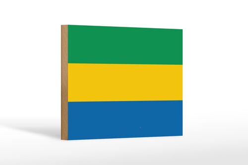 Holzschild Flagge Gabuns 18x12 cm Flag of Gabon Dekoration