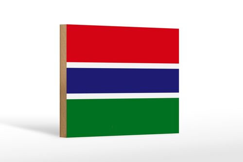 Holzschild Flagge Gambias 18x12 cm Flag of the Gambia Dekoration