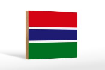 Panneau en bois drapeau de la Gambie 18x12 cm Décoration drapeau de la Gambie 1