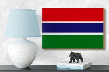Panneau en bois drapeau de la Gambie 18x12 cm Décoration drapeau de la Gambie 3