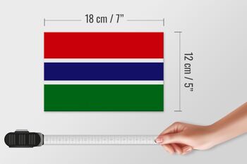 Panneau en bois drapeau de la Gambie 18x12 cm Décoration drapeau de la Gambie 4