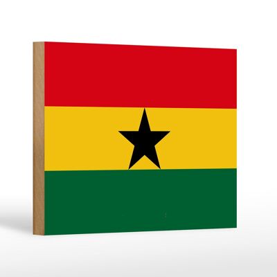 Letrero de madera Bandera de Ghana 18x12 cm Bandera de Ghana decoración