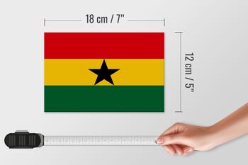 Panneau en bois drapeau du Ghana 18x12 cm Décoration drapeau du Ghana 4