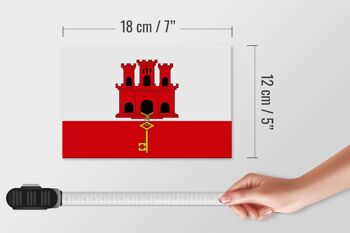 Panneau en bois drapeau de Gibraltar 18x12 cm décoration drapeau de Gibraltar 4
