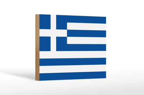Holzschild Flagge Griechenlands 18x12 cm Flag of Greece Dekoration