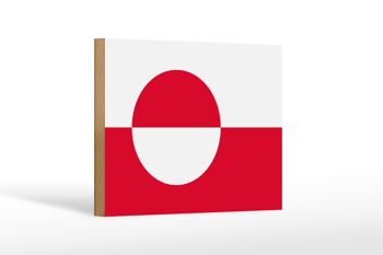 Panneau en bois drapeau du Groenland 18x12 cm drapeau de décoration du Groenland 1
