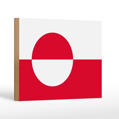 Holzschild Flagge Grönlands 18x12 cm flag of Greenland Dekoration