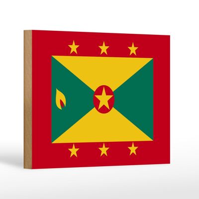 Cartello in legno bandiera di Grenada 18x12 cm Decorazione bandiera di Grenada
