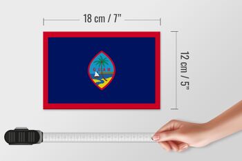 Panneau en bois drapeau de Guam 18x12 cm Décoration drapeau de Guam 4