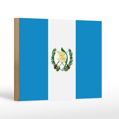 Letrero de madera Bandera de Guatemala 18x12 cm Decoración Bandera de Guatemala