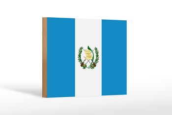 Panneau en bois drapeau du Guatemala 18x12 cm Décoration drapeau du Guatemala 1