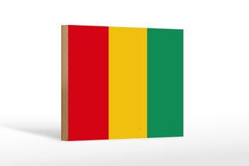 Panneau en bois drapeau de Guinée 18x12 cm Décoration drapeau de Guinée 1