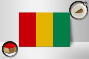 Panneau en bois drapeau de Guinée 18x12 cm Décoration drapeau de Guinée 2
