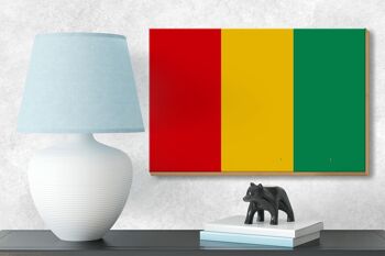 Panneau en bois drapeau de Guinée 18x12 cm Décoration drapeau de Guinée 3