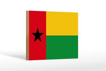Panneau en bois drapeau de Guinée-Bissau 18x12 cm décoration Guinée-Bissau 1