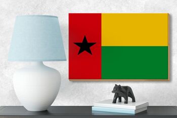 Panneau en bois drapeau de Guinée-Bissau 18x12 cm décoration Guinée-Bissau 3