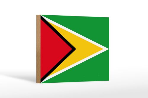 Holzschild Flagge Guyanas 18x12 cm Flag of Guyana Dekoration