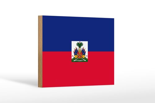 Holzschild Flagge Haitis 18x12 cm Flag of Haiti Dekoration