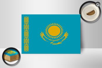 Panneau en bois drapeau du Kazakhstan 18x12 cm Décoration drapeau du Kazakhstan 2