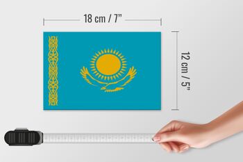 Panneau en bois drapeau du Kazakhstan 18x12 cm Décoration drapeau du Kazakhstan 4