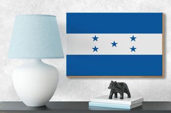 Panneau en bois drapeau Honduras 18x12 cm Décoration drapeau Honduras 3