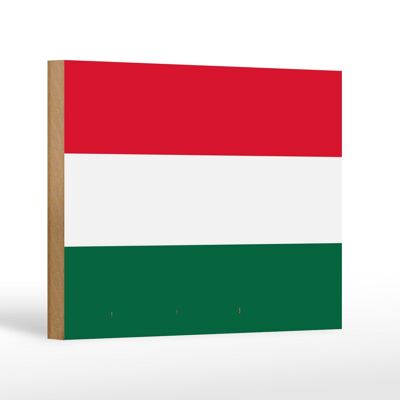 Cartello in legno bandiera dell'Ungheria 18x12 cm Decorazione bandiera dell'Ungheria