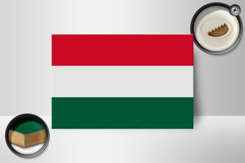Panneau en bois drapeau de la Hongrie 18x12 cm Décoration drapeau de la Hongrie 2