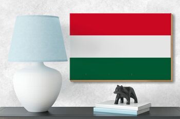 Panneau en bois drapeau de la Hongrie 18x12 cm Décoration drapeau de la Hongrie 3