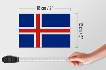 Panneau en bois drapeau de l'Islande 18x12 cm Décoration drapeau de l'Islande 4