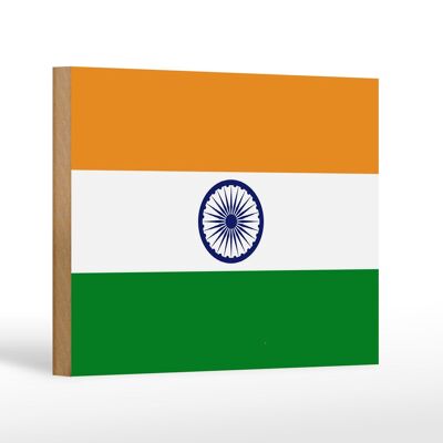 Holzschild Flagge Indiens 18x12 cm Flag of India Dekoration