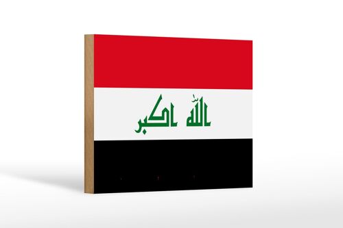 Holzschild Flagge Irak 18x12 cm Flag of Iraq Dekoration