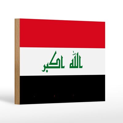 Holzschild Flagge Irak 18x12 cm Flag of Iraq Dekoration