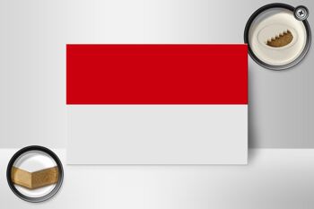 Panneau en bois drapeau de l'Indonésie 18x12 cm Décoration drapeau de l'Indonésie 2