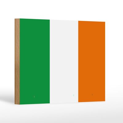 Panneau en bois drapeau de l'Irlande 18x12 cm Décoration drapeau de l'Irlande