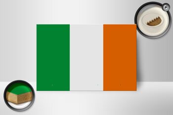 Panneau en bois drapeau de l'Irlande 18x12 cm Décoration drapeau de l'Irlande 2