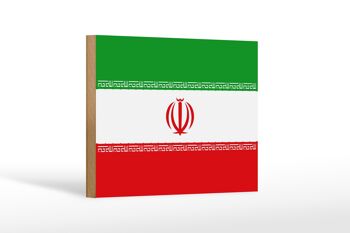 Panneau en bois drapeau Iran 18x12 cm Décoration drapeau de l'Iran 1