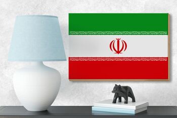 Panneau en bois drapeau Iran 18x12 cm Décoration drapeau de l'Iran 3